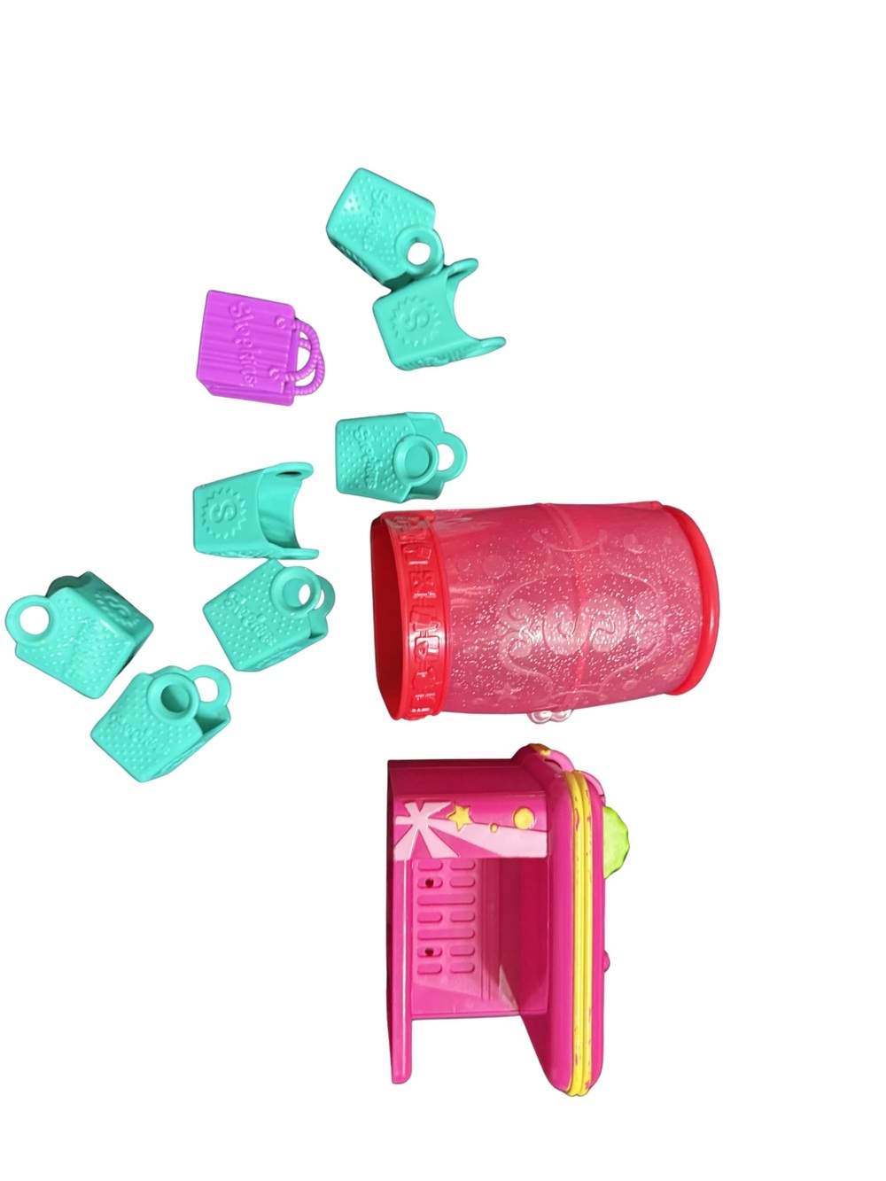 Shopkins Playset with Pink Carry Case and Teal Accessories
